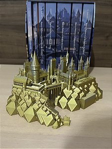 Castelo hogwarts decorativo dourado harry potter