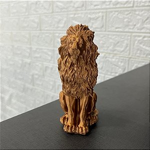 Escultura Leão 12 cm Decoração em impressão 3d Estátua