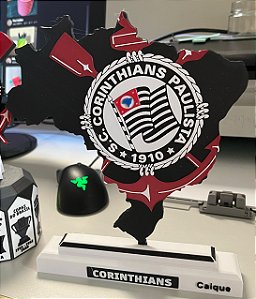 Troféu Mapa  Corinthians 23 cm altura