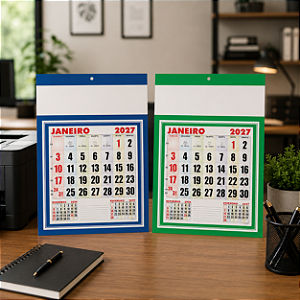 500 Calendário de Parede 2027 para Personalizar Folhinha 26x18 cm