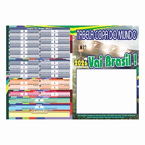 Folheto Tabela Tabelinha Copa Do Mundo 2026 100 und P/ Personalizar