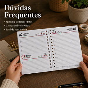 2 Miolos De Agenda 2027 Refil Diária Bloco Furado P/ Wire-o