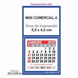 100 Mini Calendário Geladeira Para Personalizar Jato Tinta 2026