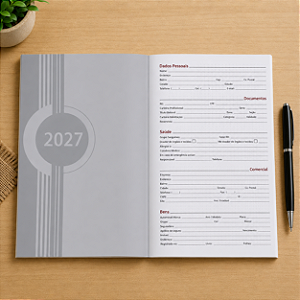 50 unidades Miolo de Agenda Costurado 2027 Tipo Brochura