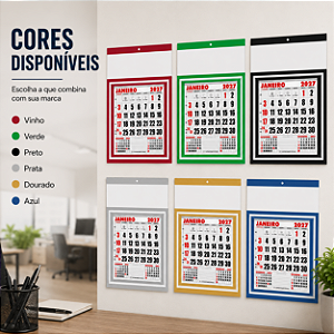 200 Calendários De Parede 2027 Folhinha 27x37 Sem Personalização Comercial 40
