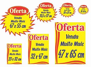 Cartaz Oferta Splash Amarelo Promoção de Supermercado para Gôndolas  70 Unidades