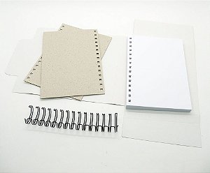 Kit Caderno Grande Refil Miolo Pautado Wire-o Capas Desmontado