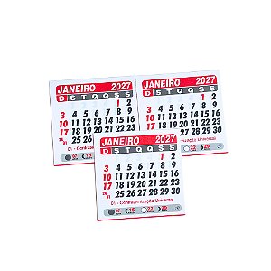 100 Bloquinhos Mini Calendário Imã Geladeira 7,5x7,5 2027