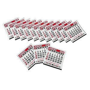 100 Bloquinhos Mini Calendário Imã Geladeira 7,5x7,5 2026