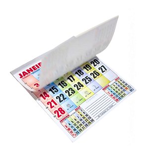10 Calendários Bloco 21x22 Folhinha Parede 2027 Refil Colorido Anual