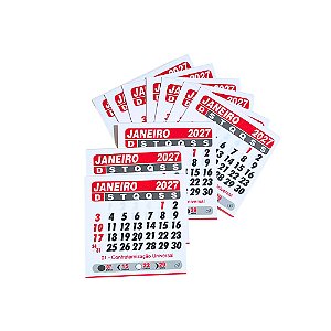 50 und Mini Calendário 2027 P/ Imã De Geladeira 5x5 Bloquinho