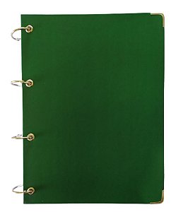 Caderno Universitário Argolado Verde Colegial Cartonado