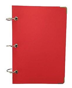 Caderno Argolado 200 Folhas Pequeno Vermelho 10 Matérias