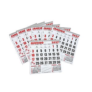 30 Calendário De Parede Bloco Comercial 2027 21x22 Folhinha