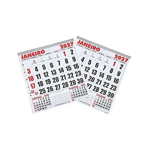 250 Refil Kit Folhinha 21x22 Bloco Calendário Comercial 2027