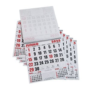 250 Refil Kit Folhinha 21x22 Bloco Calendário Comercial 2025