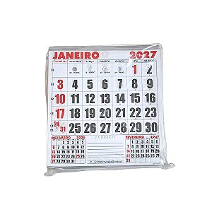 150 Bloco Calendário Comercial 2027 21x22 Refil Kit Folhinha
