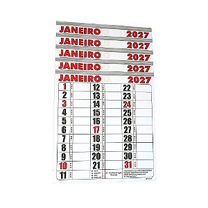 5 Calendários Parede Refil Anual Kit Bloco Agenda 21x22 Folhinha 2027