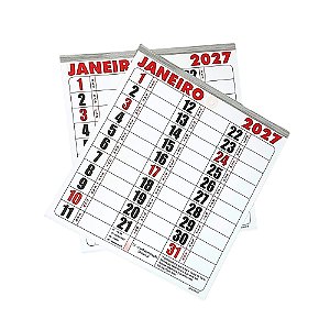 10 Calendários Kit Bloco Agenda 21x22 Folhinha 2027 Parede Refil Anual