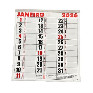 10 Calendários Kit Bloco Agenda 21x22 Folhinha 2026 Parede Refil Anual