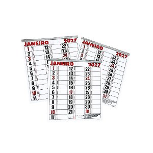 100 Bloco Agenda Calendário Comercial 2027 21x22 Refil Kit Folhinha