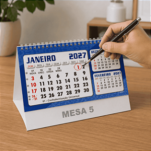 25 Calendários de Mesa Espiral 2027 Folhinha Sem Personalizar