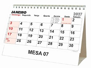 5 Calendários Folhinha De Mesa Anual Números Grandes Com Lua 2027