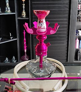 Narguile Triton Pink com Prato Coroa