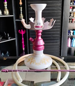 Narguile Anubis Rose Fosco com Prato Coroa