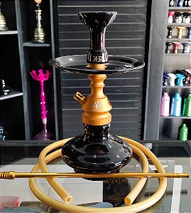 Narguile Anubis Dourado Fosco com Preto