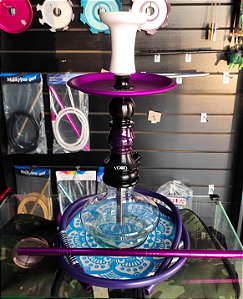 Narguile Vgod Peão Roxo com Preto