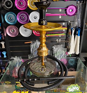 Narguile Malik Half 66 Dourado Com mangueira Simples