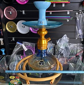 Narguile Triton Azul Dourado
