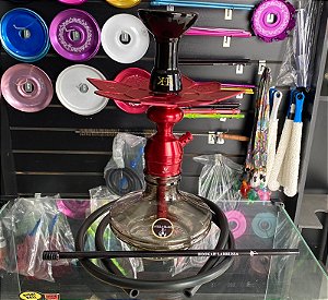 Narguile Triton Zip Vermelho com Prato Mini Imperial