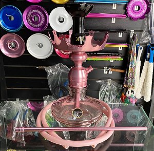 Narguile Triton Rose com Prato Coroa