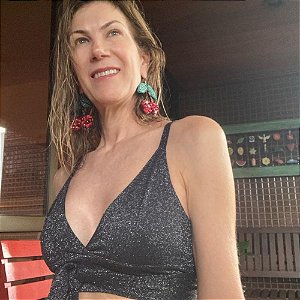 Top carnaval preto brilhos