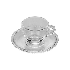 Jogo 4 Xícaras 100ml P/ Café De Cristal Bolinha L'hermitage