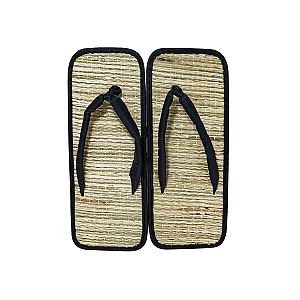 Chinelo Japonês Zori Quadrado de Palha Natural Confortável