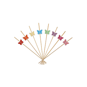 Espeto Decorativo Borboleta 12cm 100un | Palito Petiscos Festa