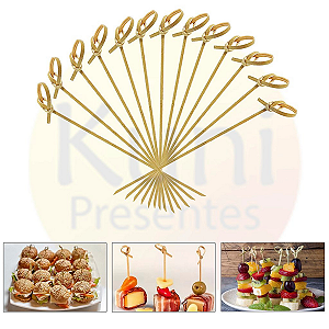 Kit 1000 Palito Bambu 18cm Nó | Espeto para Hambúrguer Lanches Petiscos