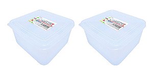 Kit C/ 2 Pote Plástico Japão - Escorredor Queijo Tofu 1,1 L