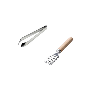 Kit C/ 2 Peças Para Limpar Peixe Descamador E Pinça Cozinha