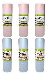 Kit 6 Rolo Forro Japonês Para Armário Gaveta Azul E Rosa Imp