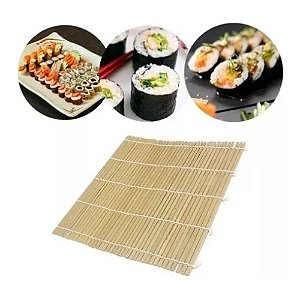 Kit 3 Esteira Sudare Bambu Enrolar Sushi Hot Roll Oriental