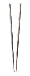 Kit 10 Pares Hashi Restaurante Inox Escovado Detalhado Sushi