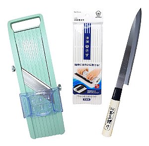 Kit Sushiman Profissional Japão Faca Esteira Mandolin Japão