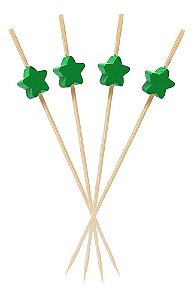 Espetinho Estrela Verde 12cm 200 Un Petisco Festa Buffet