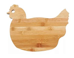 Tábua De Carne Forma De Galinha Grande Decoração Bambu  Welf