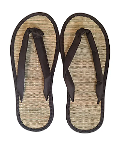 Chinelo De Palha Japonês Zori Leve Muito Conforto Para Pés CJ17 Marron