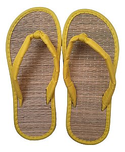 Chinelo De Palha Japonês Zori Amarelo